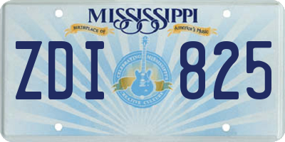 MS license plate ZDI825