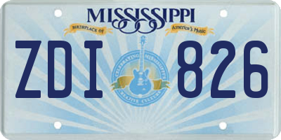 MS license plate ZDI826