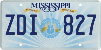 MS license plate ZDI827