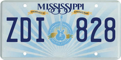 MS license plate ZDI828