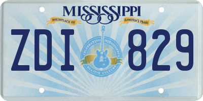 MS license plate ZDI829