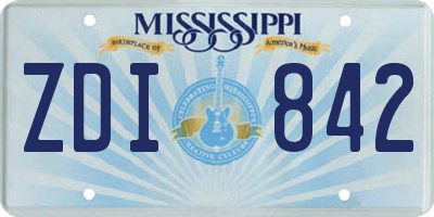 MS license plate ZDI842