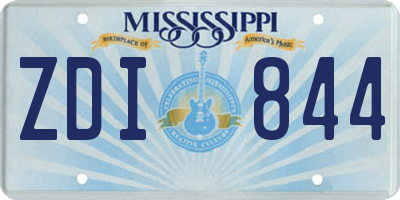 MS license plate ZDI844