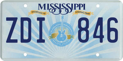 MS license plate ZDI846