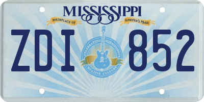 MS license plate ZDI852