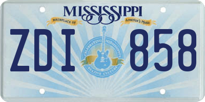 MS license plate ZDI858