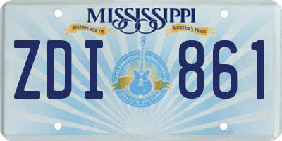 MS license plate ZDI861