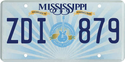 MS license plate ZDI879