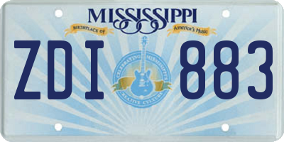 MS license plate ZDI883