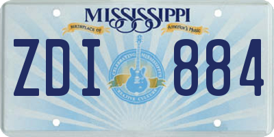 MS license plate ZDI884