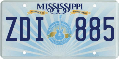 MS license plate ZDI885