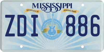 MS license plate ZDI886