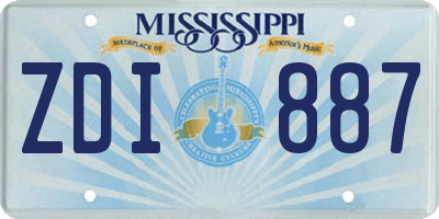 MS license plate ZDI887