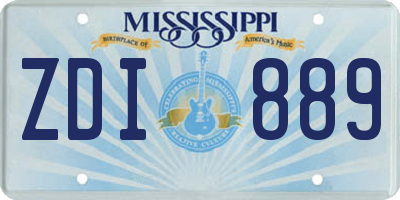 MS license plate ZDI889