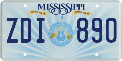 MS license plate ZDI890