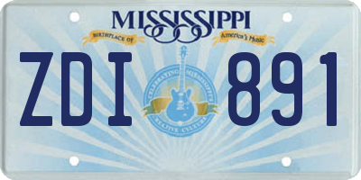MS license plate ZDI891