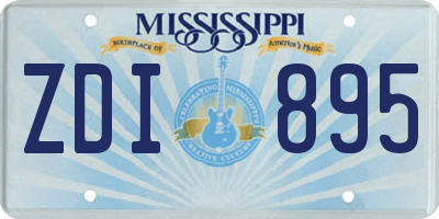 MS license plate ZDI895