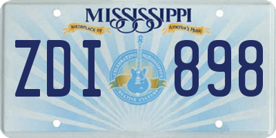 MS license plate ZDI898