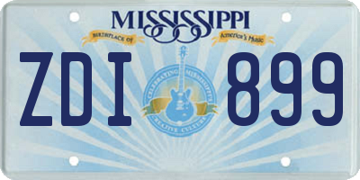 MS license plate ZDI899