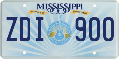 MS license plate ZDI900