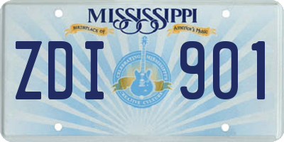 MS license plate ZDI901