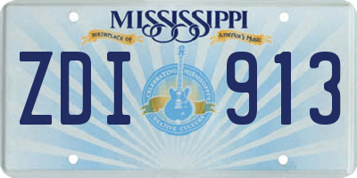 MS license plate ZDI913
