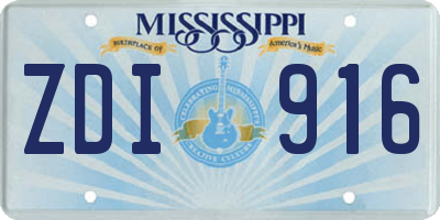 MS license plate ZDI916