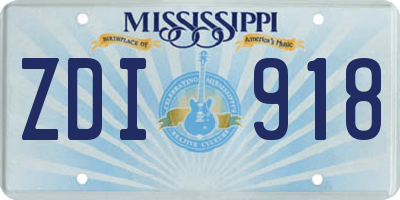 MS license plate ZDI918
