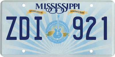 MS license plate ZDI921