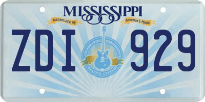 MS license plate ZDI929