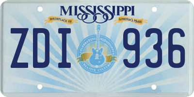 MS license plate ZDI936