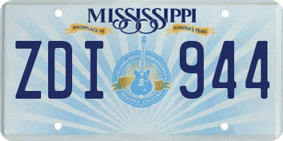 MS license plate ZDI944
