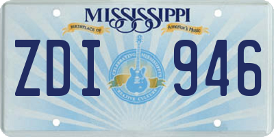 MS license plate ZDI946