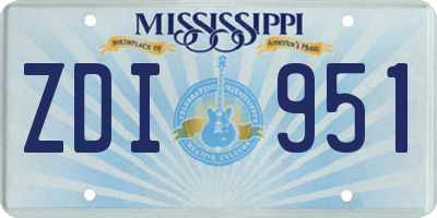 MS license plate ZDI951