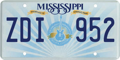 MS license plate ZDI952
