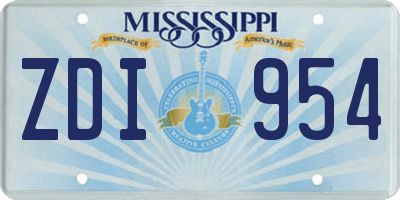 MS license plate ZDI954