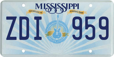 MS license plate ZDI959