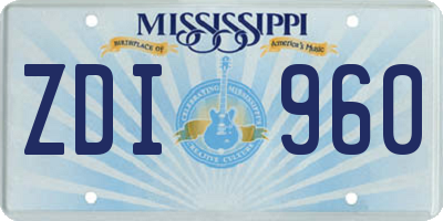 MS license plate ZDI960