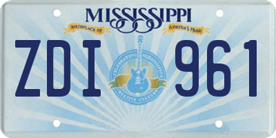 MS license plate ZDI961