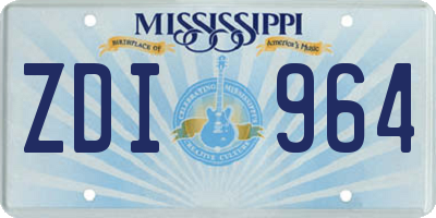 MS license plate ZDI964