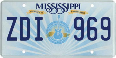 MS license plate ZDI969
