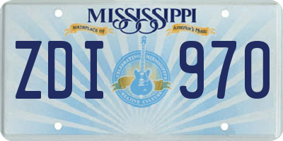 MS license plate ZDI970