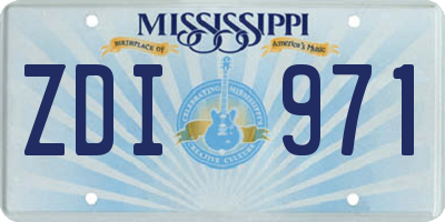 MS license plate ZDI971