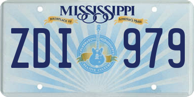MS license plate ZDI979