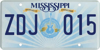 MS license plate ZDJ015