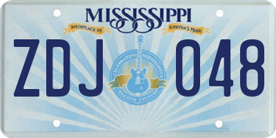 MS license plate ZDJ048