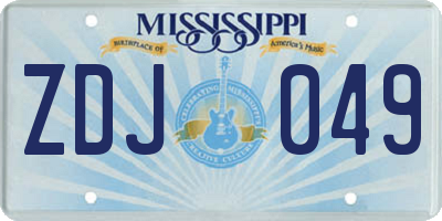 MS license plate ZDJ049