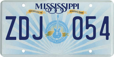 MS license plate ZDJ054