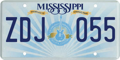MS license plate ZDJ055