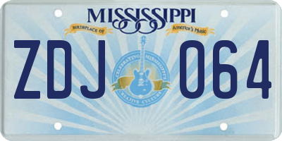 MS license plate ZDJ064